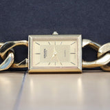 GRUEN Precision Quartz Ladies Watch Gold Plated Link Chain Bracelet Wristwatch