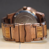 ORIGINAL GRAIN Wood Watch "The Barrel" Date Indicator 46mm Wristwatch S.S.