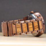 ORIGINAL GRAIN Wood Watch "The Barrel" Date Indicator 46mm Wristwatch S.S.