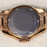 FOSSIL Ladies Mini Glitz Watch Date Indicator Diamond Bezel All Rose Gold S.S. - ES-2889 Box & Papers!