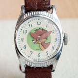 1940s US Time Bambi Disney Mechanical Watch U.S.A. Made Vintage Wristwatch