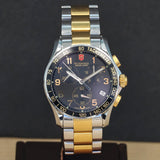 VICTORINOX FieldForce Swiss Army Chrono Classic Watch Model 241170 ALL S.S. Two Tone Wristwatch