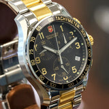 VICTORINOX FieldForce Swiss Army Chrono Classic Watch Model 241170 ALL S.S. Two Tone Wristwatch