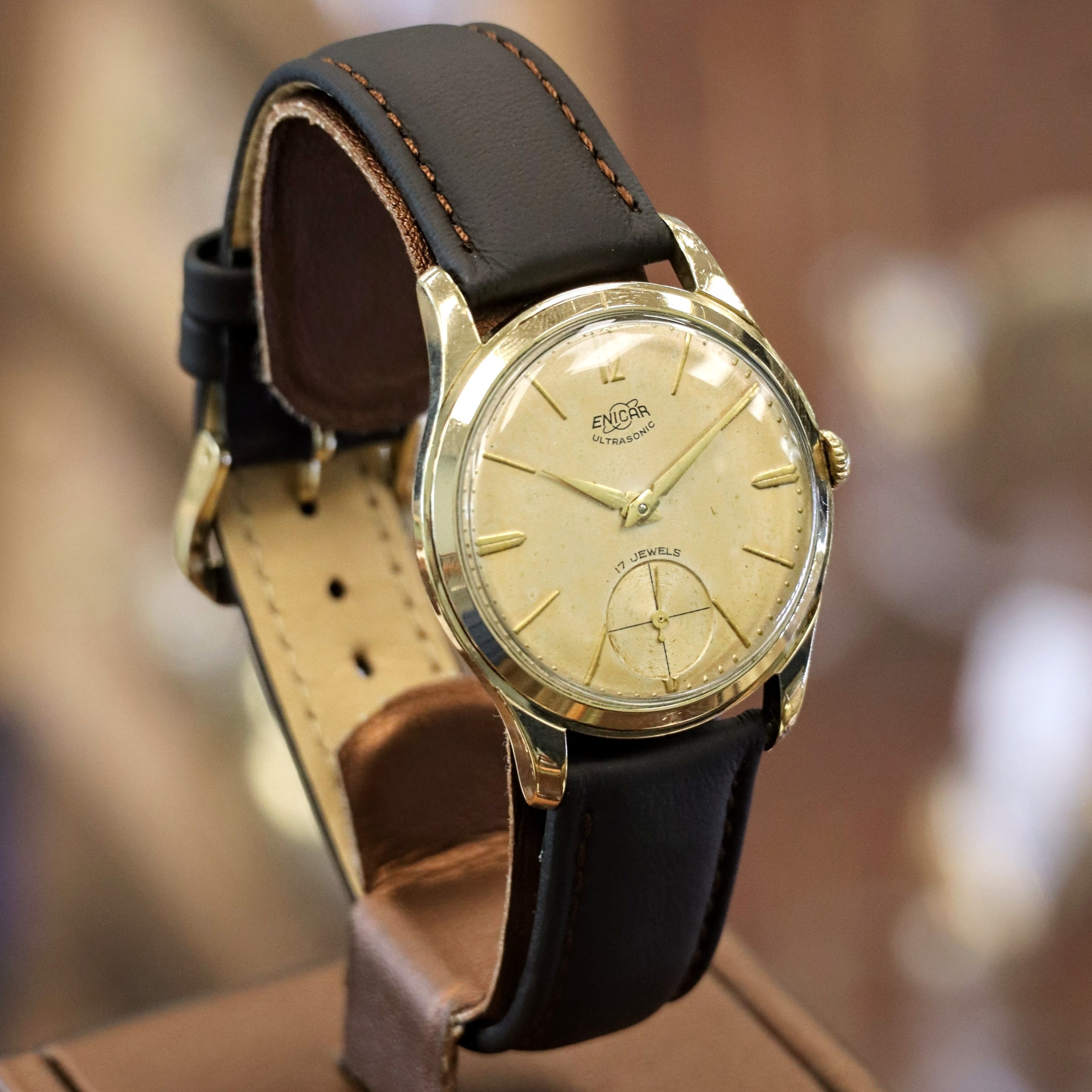 Vintage ENICAR Ultrasonic 17 Jewels Watch Sub-Second 1292