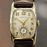 1952 HAMILTON Boulton-B Watch 19 Jewels Grade 754 Wristwatch 14K GF Tank Case