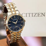 CITIZEN Weekender Eco-Drive Watch BV1113-53L ALL Two-Tone S.S. Blue Dial - Box & Papers!