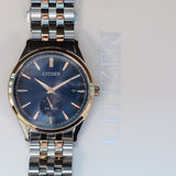 CITIZEN Weekender Eco-Drive Watch BV1113-53L ALL Two-Tone S.S. Blue Dial - Box & Papers!