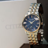 CITIZEN Weekender Eco-Drive Watch BV1113-53L ALL Two-Tone S.S. Blue Dial - Box & Papers!