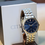 CITIZEN Weekender Eco-Drive Watch BV1113-53L ALL Two-Tone S.S. Blue Dial - Box & Papers!