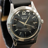 1960s BENRUS 3-Star Self-Winding Watch 17 Jewels Black Dial Model FE 235 - Series #7035