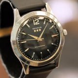 1960s BENRUS 3-Star Self-Winding Watch 17 Jewels Black Dial Model FE 235 - Series #7035