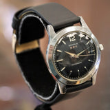 1960s BENRUS 3-Star Self-Winding Watch 17 Jewels Black Dial Model FE 235 - Series #7035