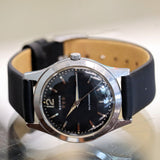 1960s BENRUS 3-Star Self-Winding Watch 17 Jewels Black Dial Model FE 235 - Series #7035