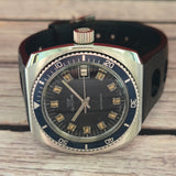 Vintage Glycine Airman Automatic Watch 313 144 Date Black Dial Diver Wristwatch