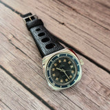 Vintage Glycine Airman Automatic Watch 313 144 Date Black Dial Diver Wristwatch