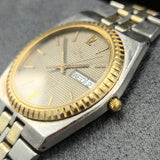 1984 Omega Seamaster Quartz Watch 396.0924 Cal. 1425 7 Jewels Day/Date Waffle Dial