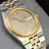 1984 Omega Seamaster Quartz Watch 396.0924 Cal. 1425 7 Jewels Day/Date Waffle Dial