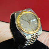 1984 Omega Seamaster Quartz Watch 396.0924 Cal. 1425 7 Jewels Day/Date Waffle Dial
