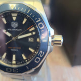 TAG Heuer Aquaracer Watch WAY101C.BA0746 Blue Dial ALL S.S. 43mm - Box & Papers