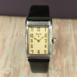 1934 Elgin Art Deco Rectangular Wristwatch 7 Jewels Grade 488 Cream Dial Watch