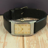 1934 Elgin Art Deco Rectangular Wristwatch 7 Jewels Grade 488 Cream Dial Watch