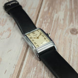 1934 Elgin Art Deco Rectangular Wristwatch 7 Jewels Grade 488 Cream Dial Watch