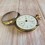1890s Waltham Pocket Watch Open face 18s Grade Crescent St. Adjusted 17 Jewels