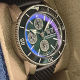 Breitling Superocean Heritage Chronograph 44 Watch A13313 Green Dial Day/Date Box & Papers