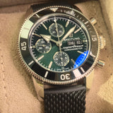 Breitling Superocean Heritage Chronograph 44 Watch A13313 Green Dial Day/Date Box & Papers