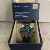 Breitling Superocean Heritage Chronograph 44 Watch A13313 Green Dial Day/Date Box & Papers