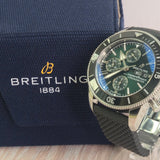 Breitling Superocean Heritage Chronograph 44 Watch A13313 Green Dial Day/Date Box & Papers