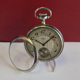 1928 ELGIN Dress Pocket Watch 12s Openface Grade 315 15 Jewels 925 Sterling Silver Case Decorated Dial