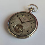 1928 ELGIN Dress Pocket Watch 12s Openface Grade 315 15 Jewels 925 Sterling Silver Case Decorated Dial