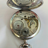 1928 ELGIN Dress Pocket Watch 12s Openface Grade 315 15 Jewels 925 Sterling Silver Case Decorated Dial