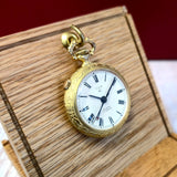 Vintage Elgin Alarm Pocket Watch 17 Jewels Swiss Roman Numerals 978 - With Chain