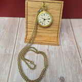 Vintage Elgin Alarm Pocket Watch 17 Jewels Swiss Roman Numerals 978 - With Chain