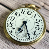 1932 Waltham Vanguard Railroad Pocket Watch Up & Down 16s 23 Jewels 6 ADJ