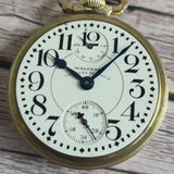 1932 Waltham Vanguard Railroad Pocket Watch Up & Down 16s 23 Jewels 6 ADJ