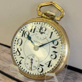 1932 Waltham Vanguard Railroad Pocket Watch Up & Down 16s 23 Jewels 6 ADJ