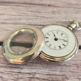 1896 Elgin Pocket Watch Pendant Necklace 0s 7J Sterling Silver Multilink Chain