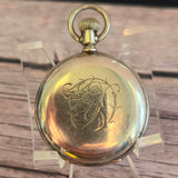 1896 Elgin Pocket Watch Pendant Necklace 0s 7J Sterling Silver Multilink Chain