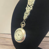 1896 Elgin Pocket Watch Pendant Necklace 0s 7J Sterling Silver Multilink Chain