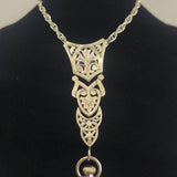 1896 Elgin Pocket Watch Pendant Necklace 0s 7J Sterling Silver Multilink Chain