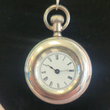 1896 Elgin Pocket Watch Pendant Necklace 0s 7J Sterling Silver Multilink Chain