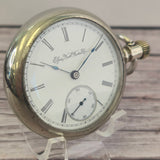 1894 Elgin Pocket Watch 18s Open face Grade 10 11 Jewels Lever Set Roman Numerals