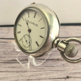 1897 Elgin Pocket Watch 18s Grade 96 7 Jewels Coin Silver Double Hinged Case