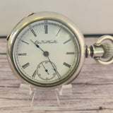 1897 Elgin Pocket Watch 18s Grade 96 7 Jewels Coin Silver Double Hinged Case