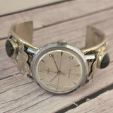 Vintage Timex Self-Wind Watch 35mm Automatic Wristwatch on a LT Silver Cuff Bracelet with Onix