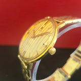 Vintage Tissot Seastar Seven Militar Watch 36mm Striped Dial Dress Wristwatch