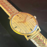 Vintage Tissot Seastar Seven Militar Watch 36mm Striped Dial Dress Wristwatch
